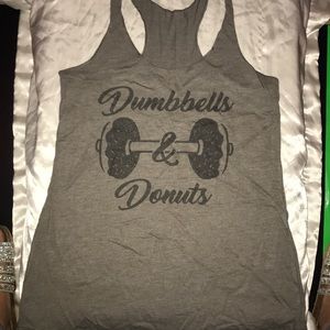 **MOVING SALE** Dumbbells & Donuts athletic tank